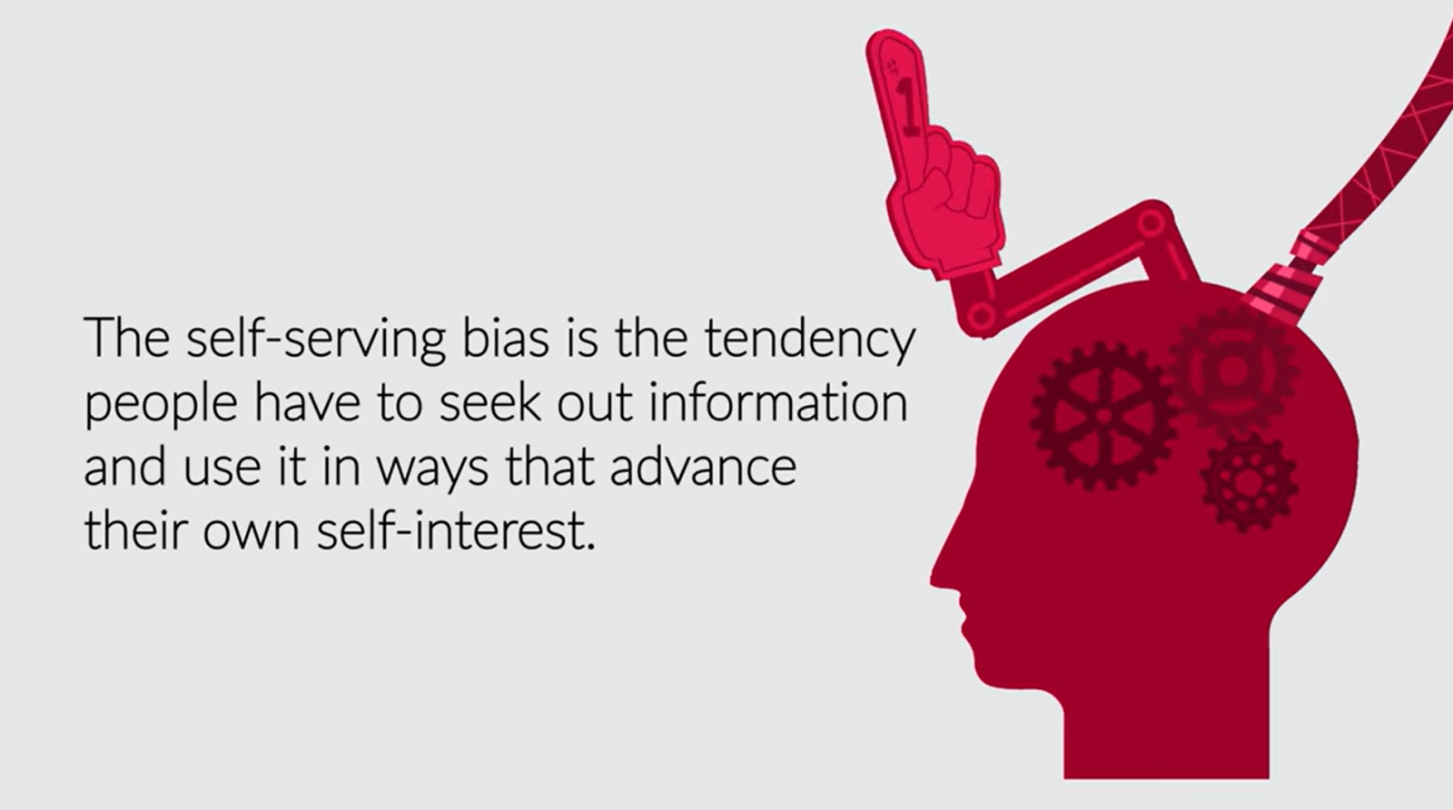 The self-serving bias is the tendency people have to seek out information and use it in ways that advance their own self-interest.